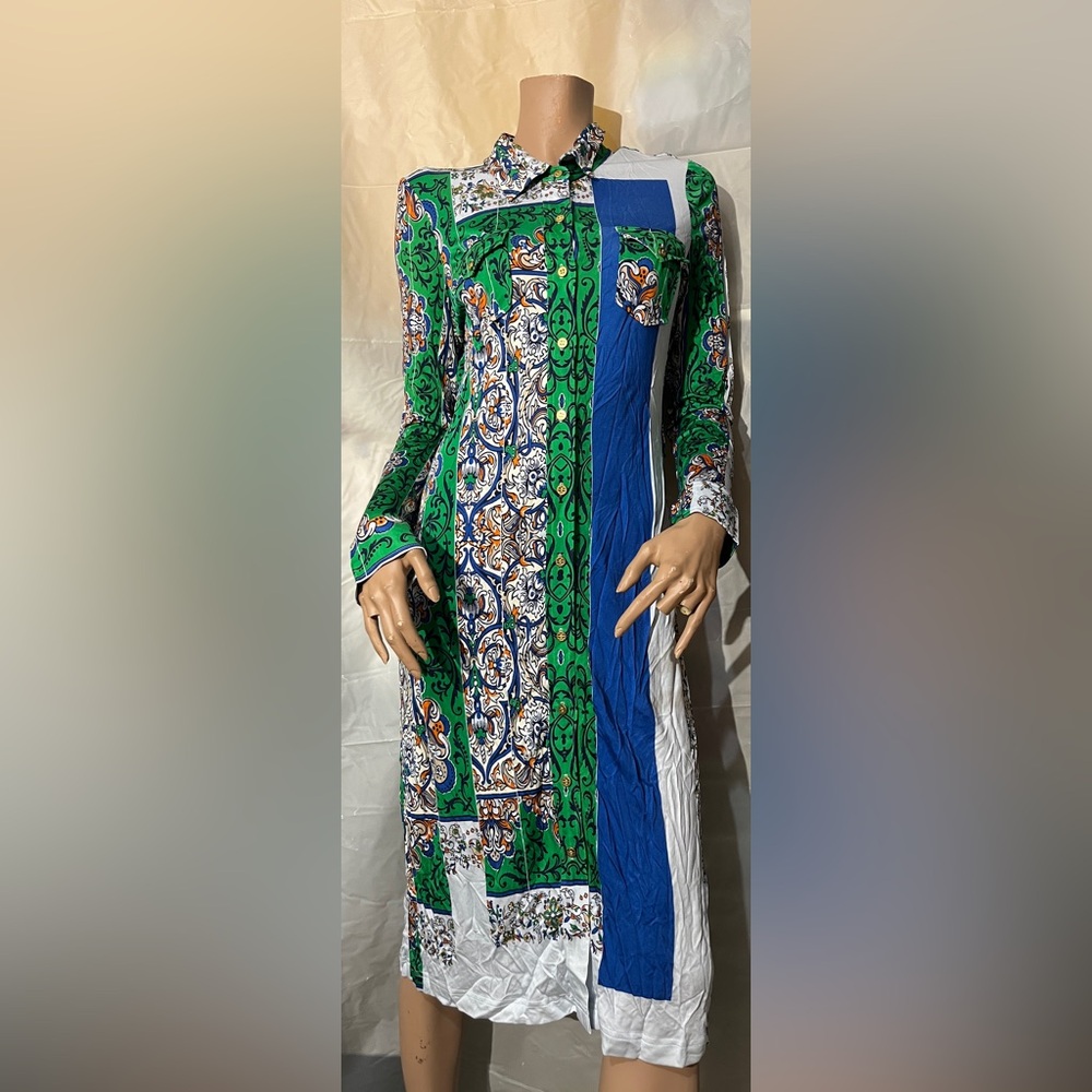 Tory Burch Multicolor Mid Length Casual Maxi Dress Size M New With Tags
